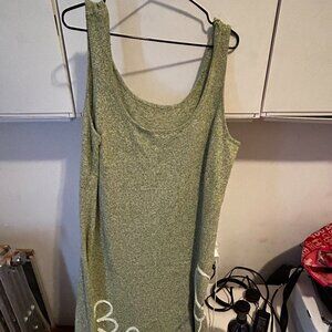 CIDER Plus Light Green Tank Knit Maxi Dress with Slit